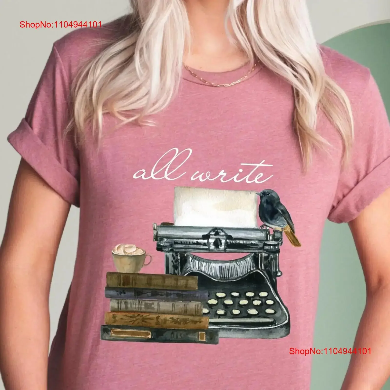 

All Write T Shirt Vintage Typewriter Writing Books Novel Retro NovelisT Hobbyist vintage Washed Comfortable graphic Breathable