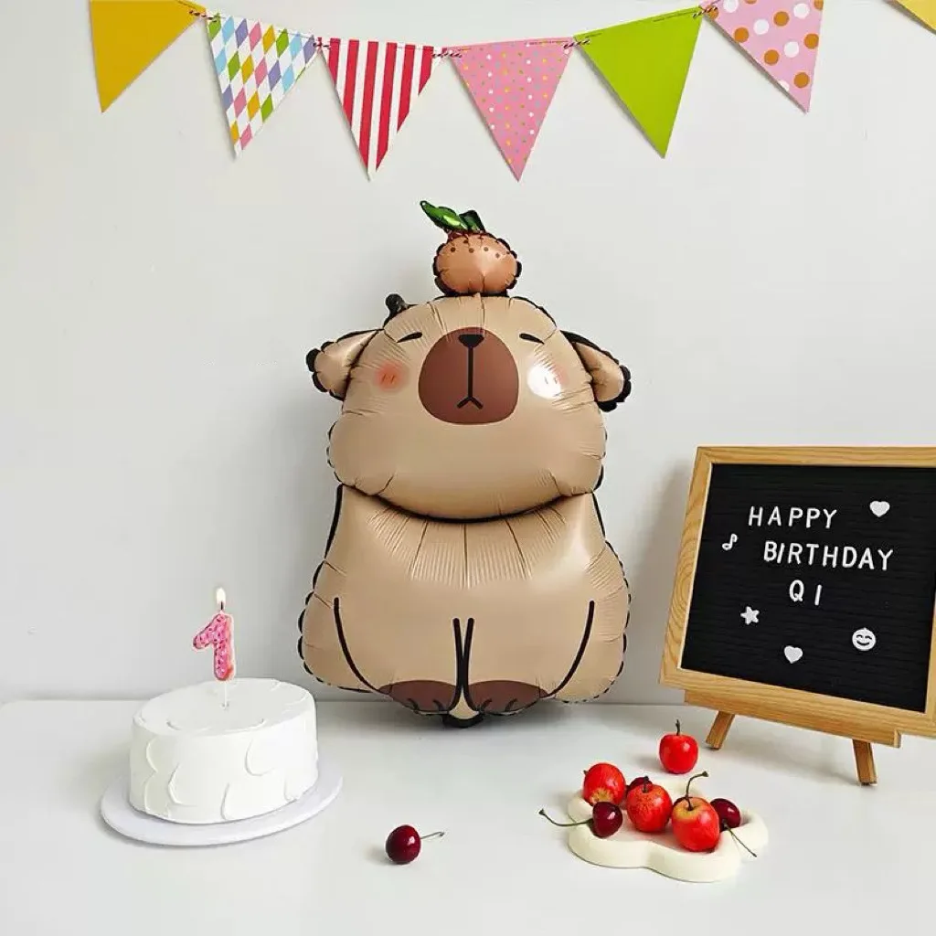 Cartoon Capybara Theme Balloon Set Animal Child Birthday Party Decors With 32nch Caramel Foil Number Baby Shower Globos Gift Toy