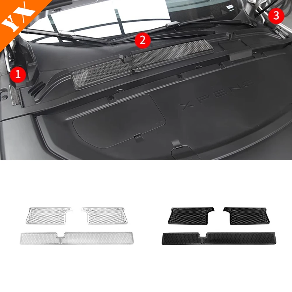 

For xpeng g6 2024 2025 accessories Stainless Car Hood Air Outlet Protective Cover,Car Water Channel/Air Inlet Protective Cover
