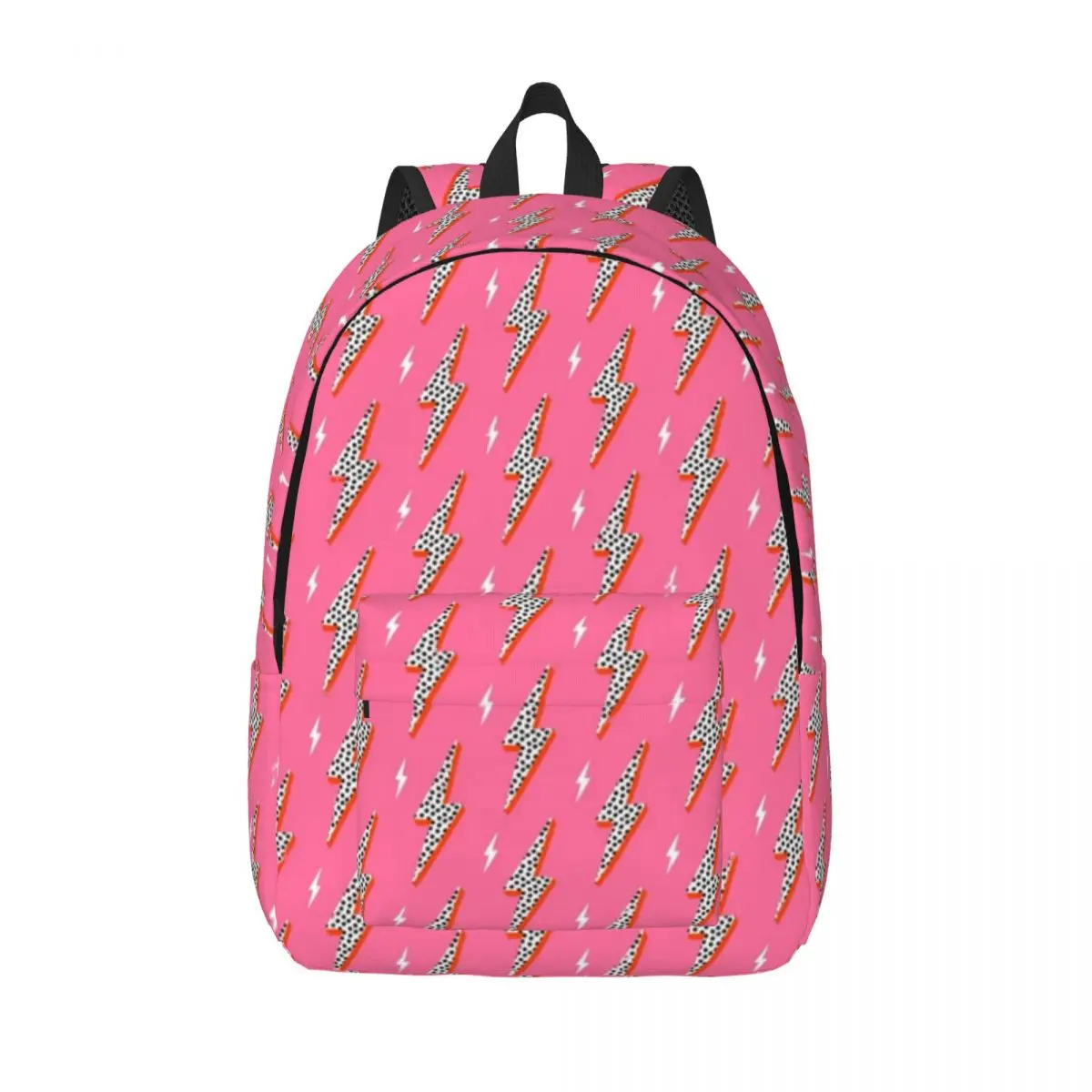 Geometric Lightning Print Backpack Teen Hunder Flash Pink Durable Backpacks Fun High School Bags Outdoor Custom Rucksack