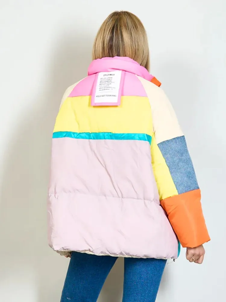 BPN-parka de manga larga con solapa para mujer, abrigo informal, holgado, con bolsillo, estilo vaquero