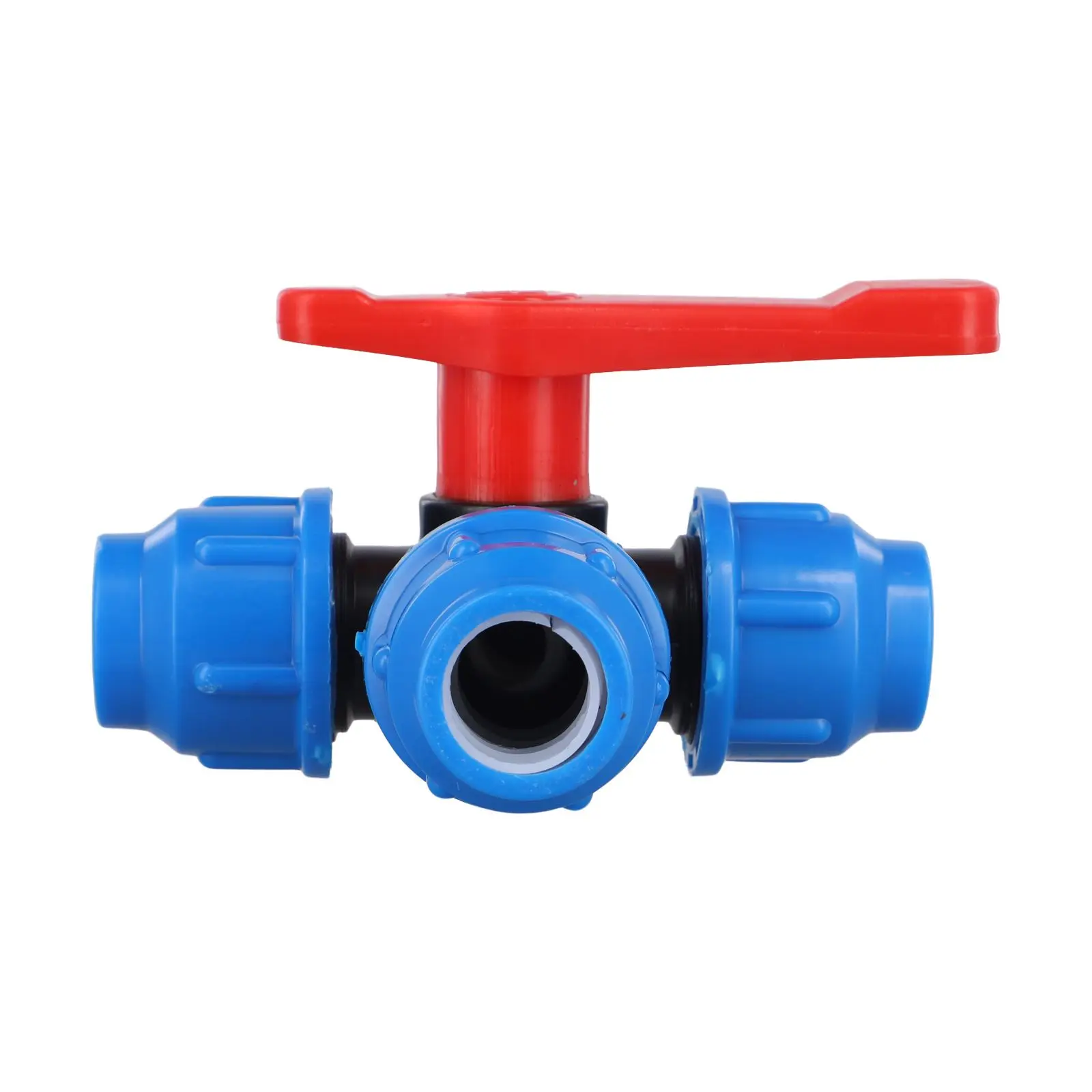 3 Way Ball Valve for PE Pipes 20/25/32/40/50mm Plastic Valve Suitable for Water Distribution and Plumbing Applications