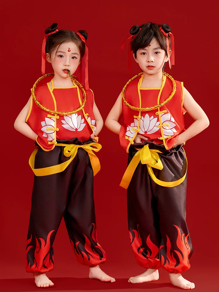 Set di costumi cosplay per compleanno per bambini, completo da performance per Halloween, pantaloni lunghi, set di due pezzi rotondi in poliestere Ne