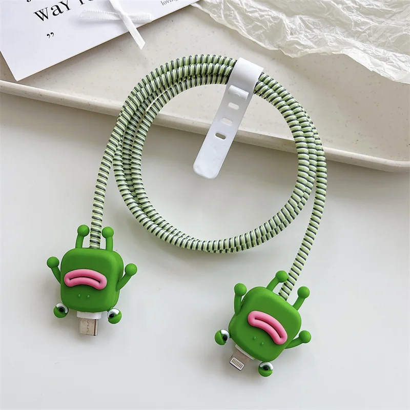 Cartoon Cute Funny Animal Change Charger Protector Cover Charger Line Protectors Organizer Kawaii Charger Winder Protector Cover