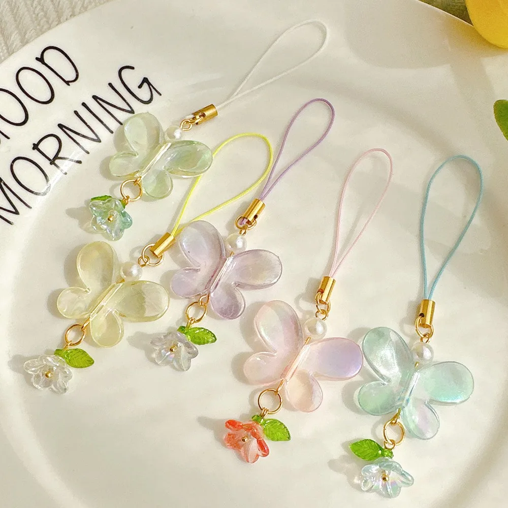 

Big Butterfly Mobile Phone Keychain Phone Charm Convallaria Fresh Phone Chain Phone Lanyard Pendant Mobile Phone Strap