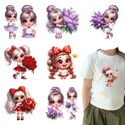 Heat Transfer Cute Doll Princess Pattern Children's Clothing Accessories Iron Stickers Washable Wear resistant Accessories Patch