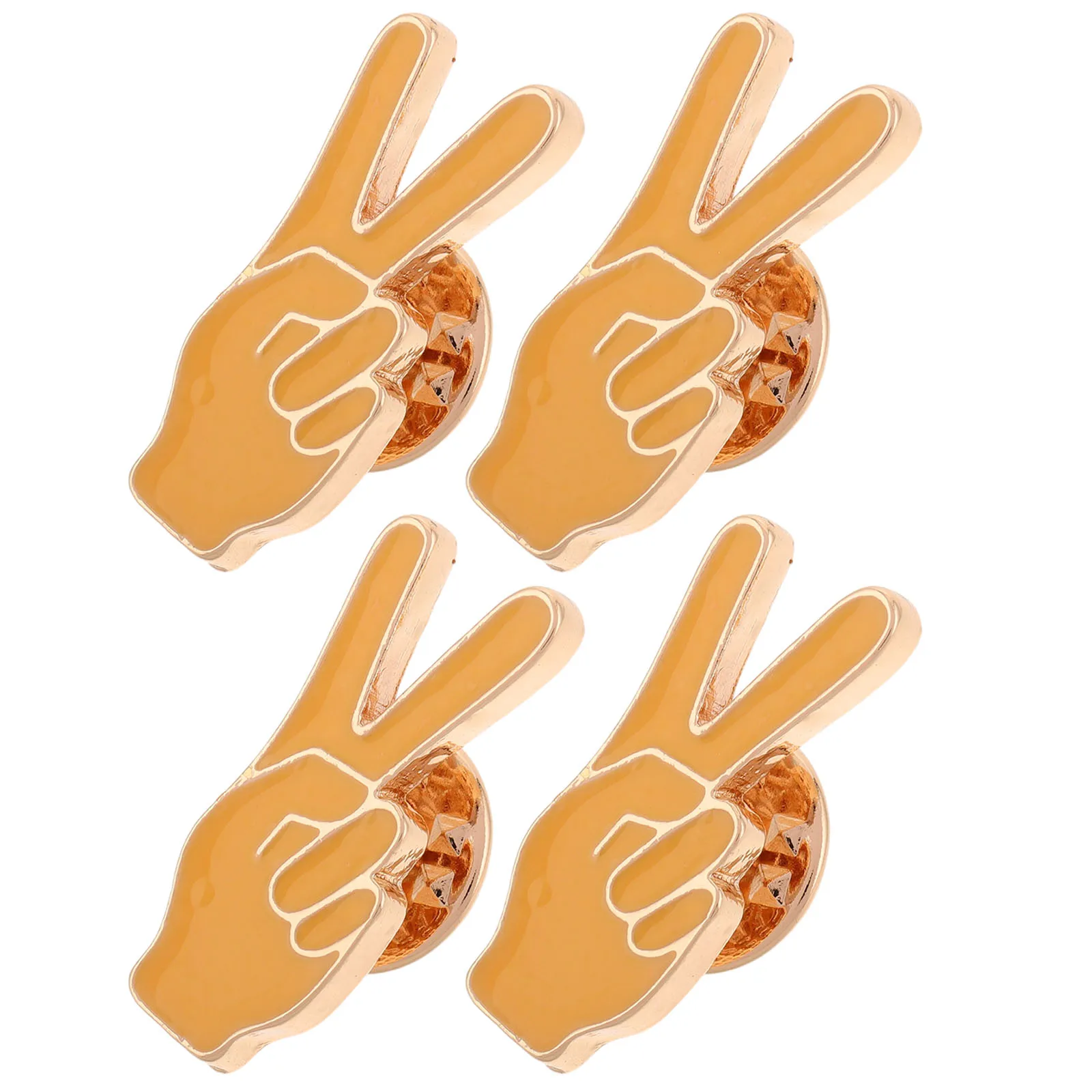 

4pcs Creative Gesture Brooch Pins Unique Fashionable Jewelry Zinc Alloy Badge Brooches For Sweaters Scarves Collars Lapel Pins