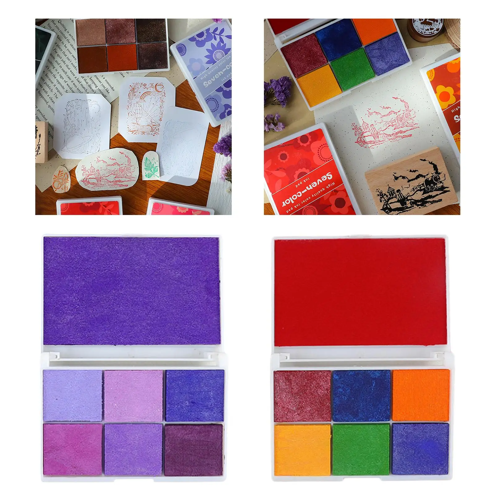 Almofada De Borracha Colorida para Decoração, Fingerprint Inkpad Suprimentos para Crianças, Tecido Scrapbooking, Presentes de Natal para Crianças