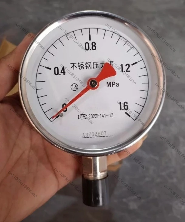 Accessories 1pcs stainless steel pressure gauge y100bf, 00 dial, 1.6mpa pressure, thread 20*1.5, high temperature resistance