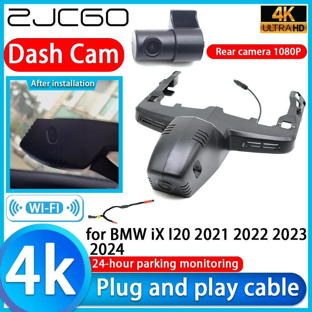 ZJCGO Video Recorder 4K UHD Plug and Play Car DVR Dash Cam for BMW iX I20 2021 2022 2023 2024