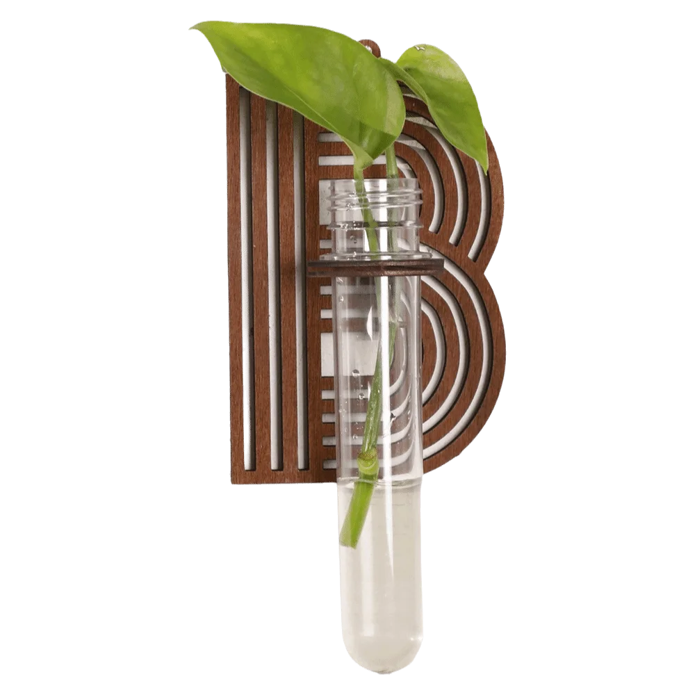 Wooden Hydroponic Planter Shelf A-Z Alphabet Vase Wall Decoration Home Ornaments Geometric Wall Mounted Planter Plant Lover