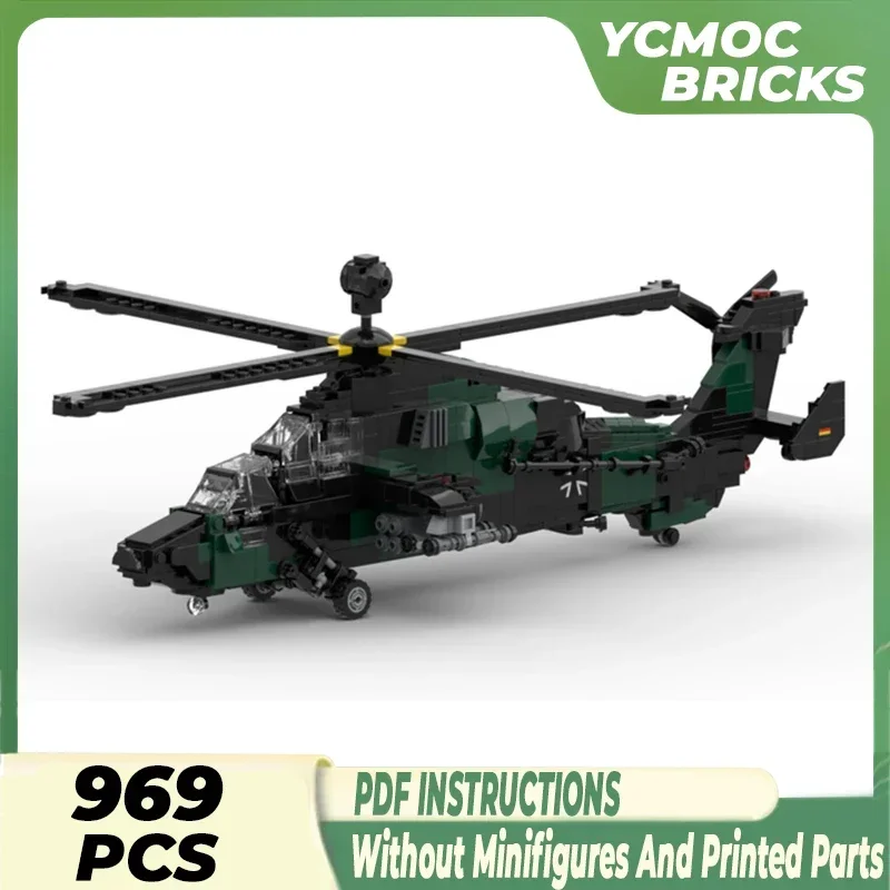 Military Aircraft Model Moc Building Bricks Eurocopter EC665 Tiger Fighter Technology Blocks Gift Christmas Toy DIY Set Assembly