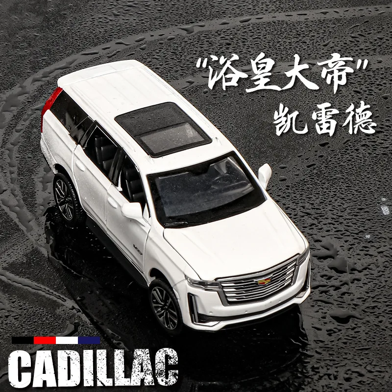 1:32 Cadillac Escalade off-road vehicle Simulation Diecast Metal Alloy Model car Sound Light Pull Back Collection Kids Toy