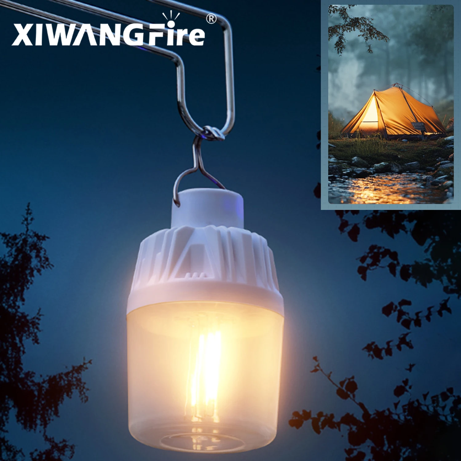 

Powerful USB Rechargeable LED Camping Lights Built-in Battery Outdoor Camping BBQ Tents Hanging Lantern Emergency Power Bank