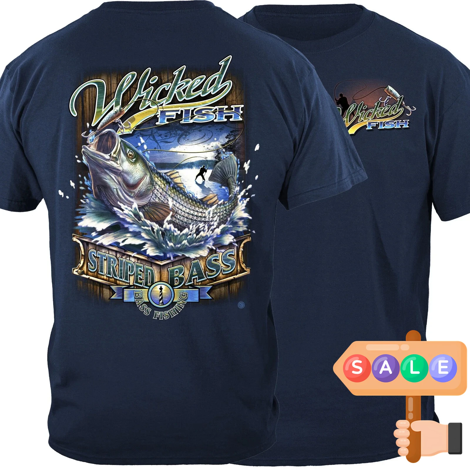 Striped Bass Anglers Fisherman Fishing Gift T-Shirt 100% Cotton O-Neck Summer Short Sleeve Casual Mens T-shirt Size S-3XL