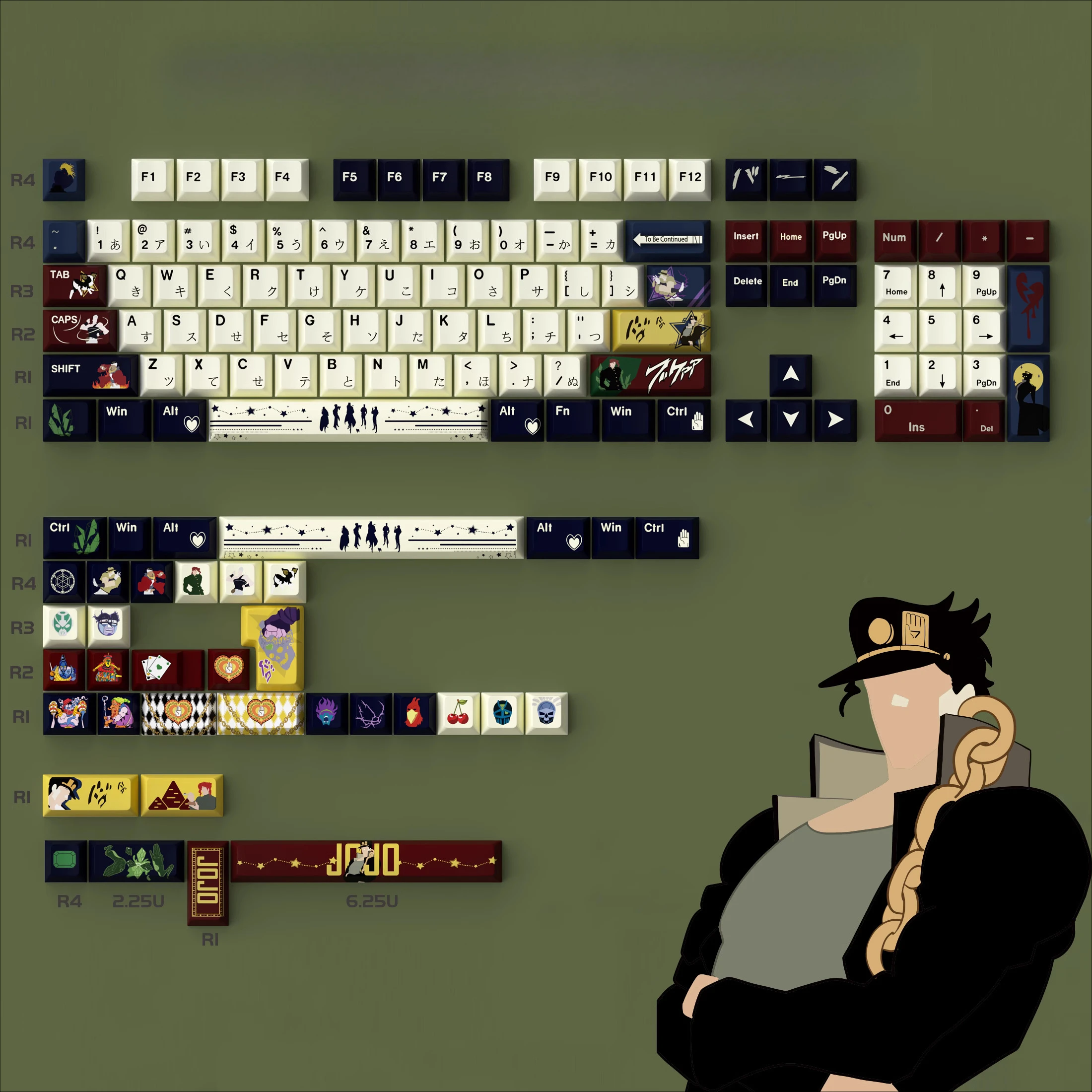 

Fighter-140 key-Original height PBT full five-sided sublimation customization