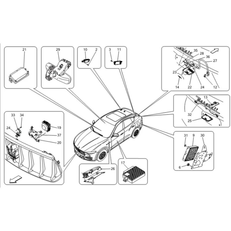 670148507 Rear Camera Support Bracket 670151064 For Maserati Levante 2017 2018 2019 Camera Mounting Bracket Cover