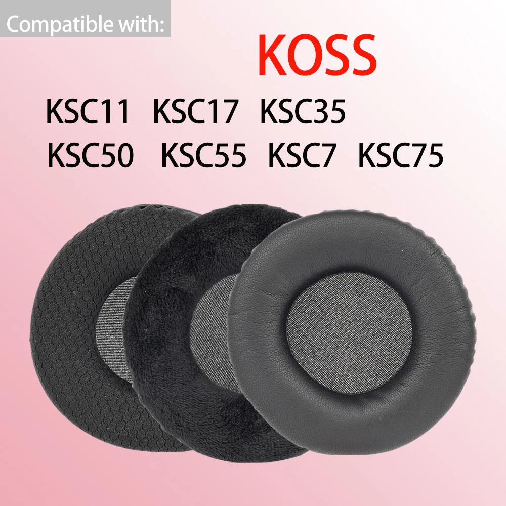 Schwarze Ohrpolster für KOSS KSC11 KSC17 KSC35 KSC50 KSC55 KSC7 KSC75 Kopfhörer, universelle Passform, kleine runde Ohrpolster-Kissen mm