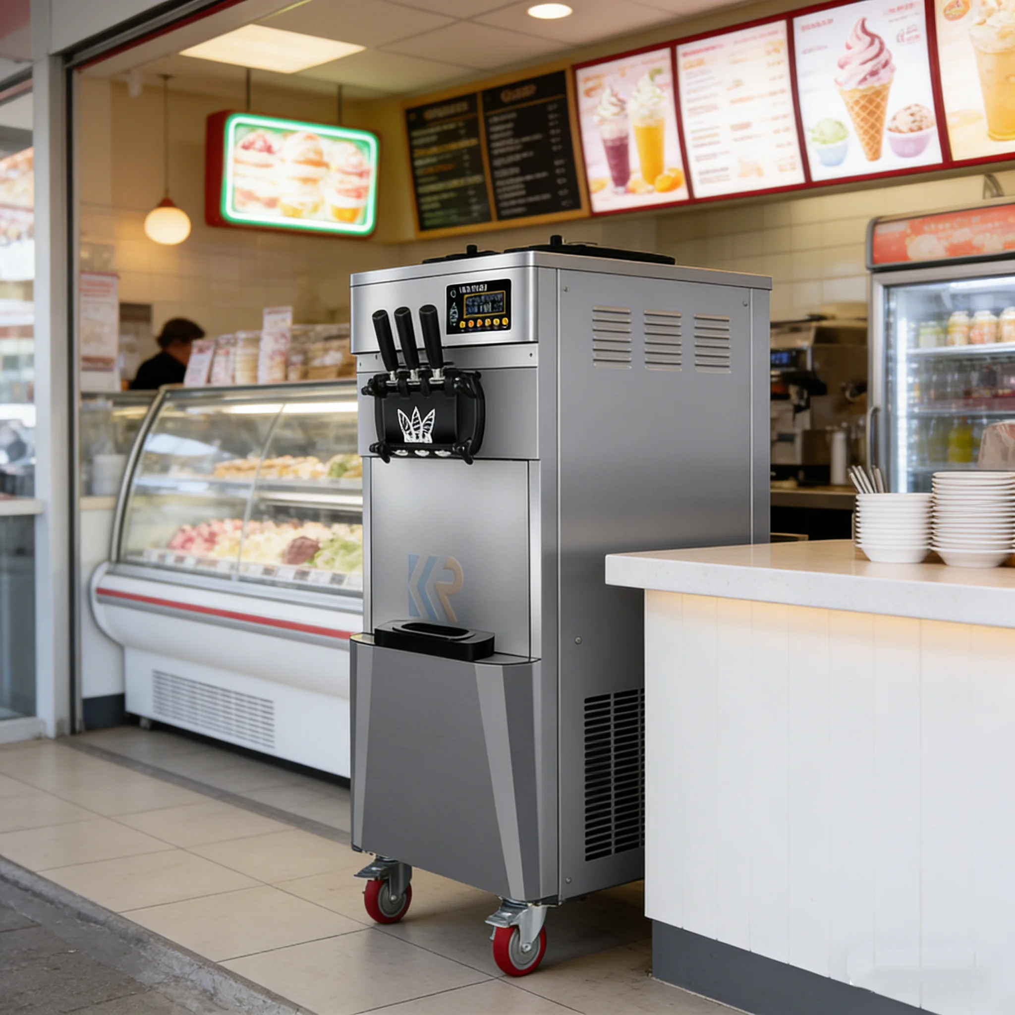 

Коммерческая машина для приготовления мягкого мороженого для предприятий общественного питания, 3 вкуса (йогурт, молоко, вода) - новое состояние