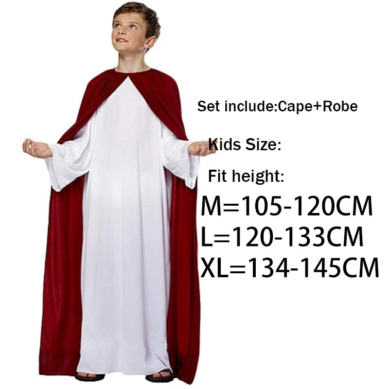 الكبار الأطفال الكاهن الروماني الراهب المسيح يسوع مريم العذراء تأثيري حلي للرجال النساء يسوع رداء عباءة مجموعة بوريم ملابس الحفلات #6