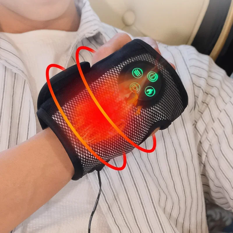 Smart Wrist and Hand Massager, Hot Compression, Air Massage, Electric Heating Brace, Pain Relief, Vibration Therapy