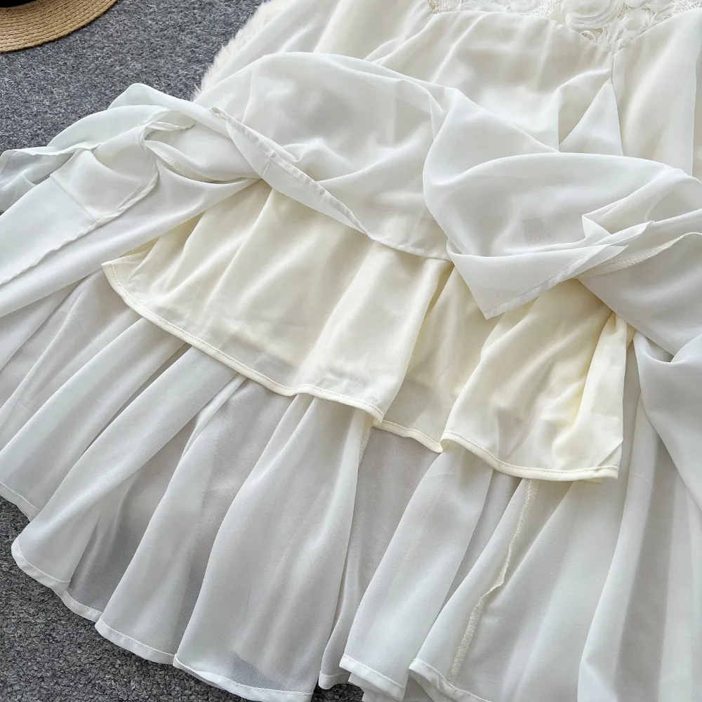 Chic Sexy puff sleeve floral Fairy Casual A-line dress Vestido Summer Beach Vacation Women Boho Sundress