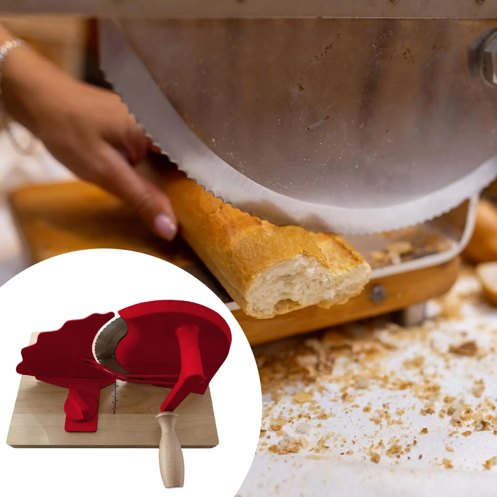 

Bread Slicer Cheese Slicing Machine Hand Crank Toast Cutting Home Bread Cutter for French Baguette