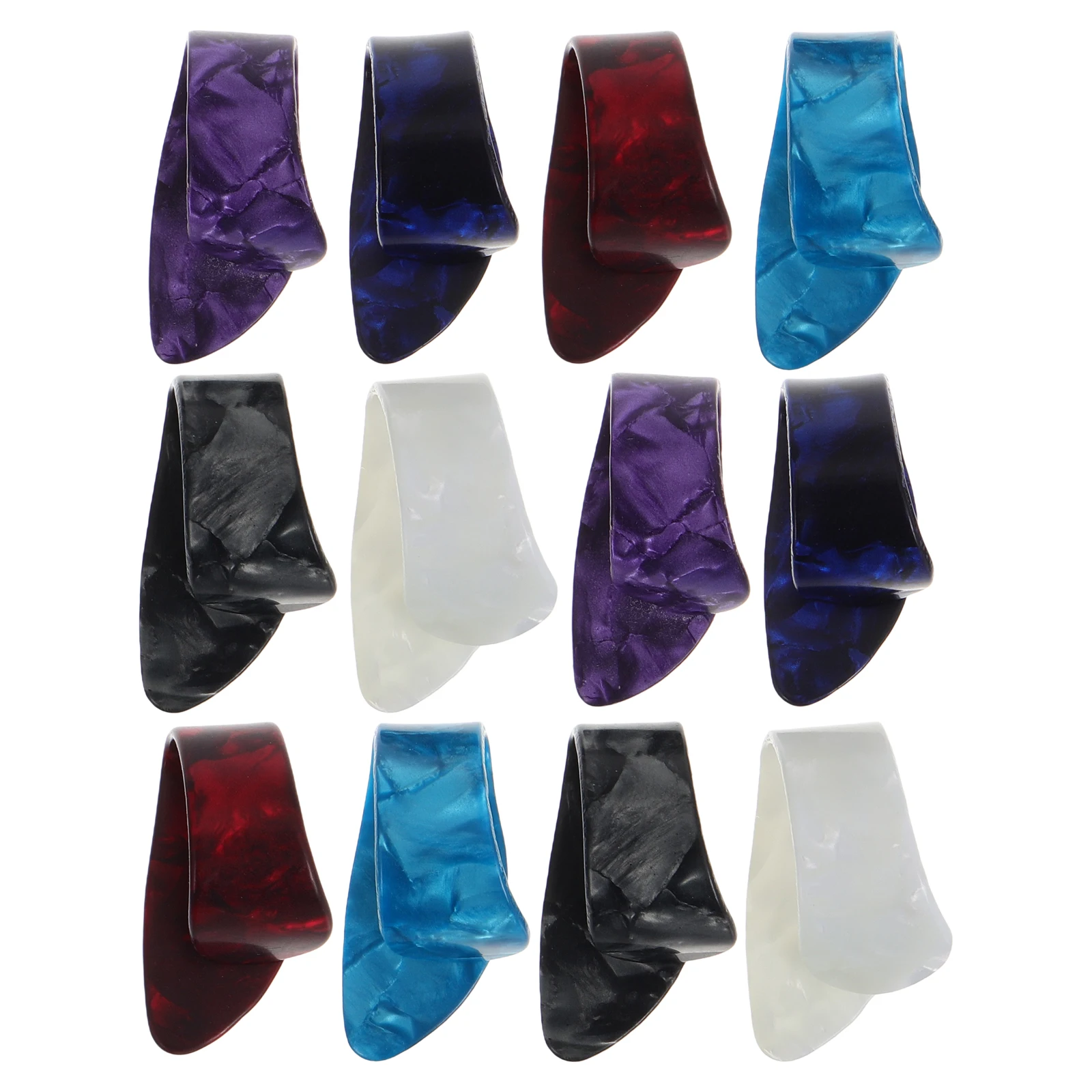 

12 Pcs Guitar Pick Finger Picks for Acoustic Banjo Flat Protectors Bass Thumb Plectrums