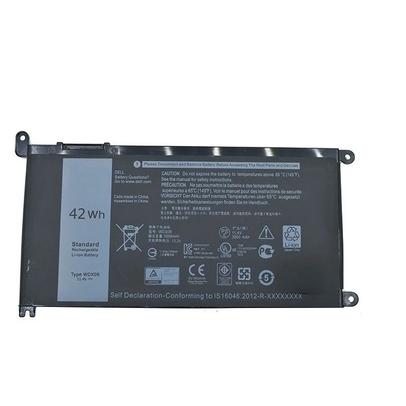 11.4V 42Wh WDX0R Replacement Laptop Battery for Dell 13 5378 5468 5368 5538 7579 P61