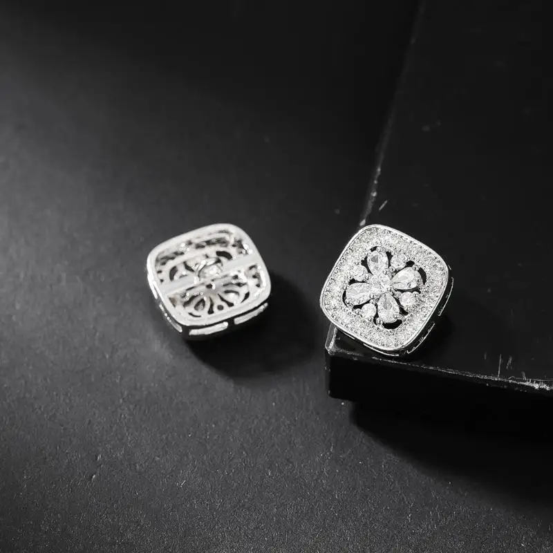 1PAir Mini Square Sewing Button DIY Odzież Buttons Rhinestones For Igle robak Y08E