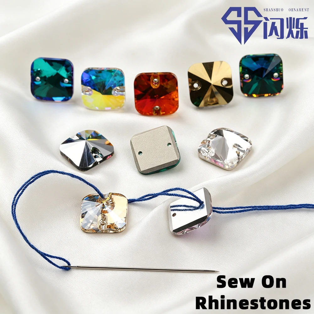 Sew On Rhinestone - Strass de Cristal Quadrado Rivoli com