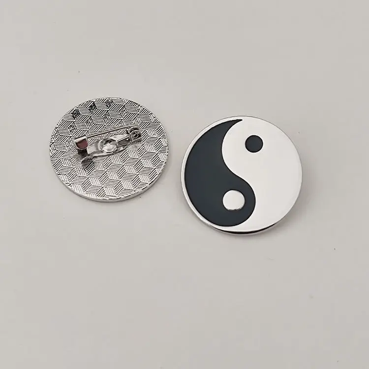 Chinese Tradition Culture Five Elements Yin Yang Tai Chi Bagua Brooch Buddhist Lotus Badge Insignia Jewelry Accessories