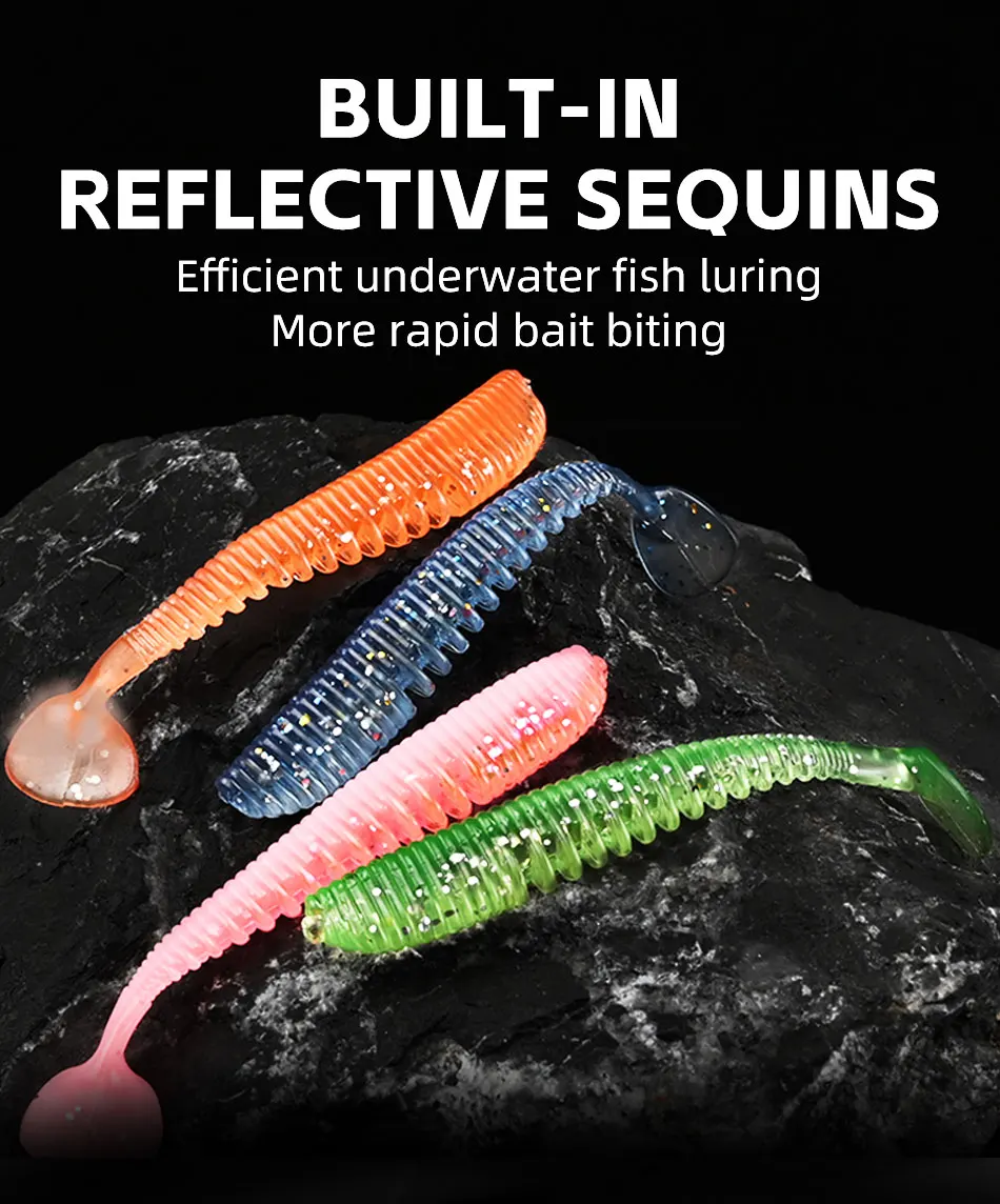 MEREDITH Awaruna Fishing Lures 8cm 9.5cm 13cm Artificial Baits Wobblers Soft Lures Shad Carp Silicone Fishing Soft Baits Tackle