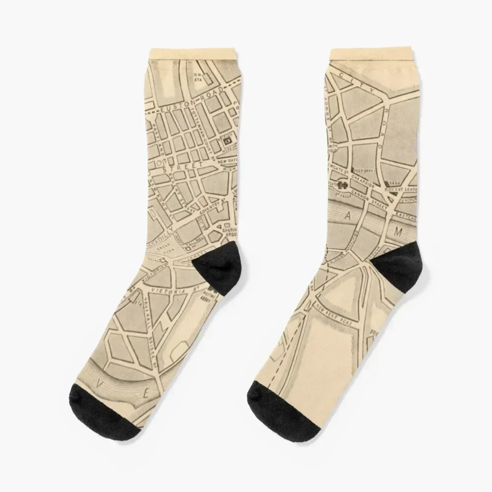 

Antique London Map Socks hiking Non-slip christmas gift hip hop Socks Girl Men's