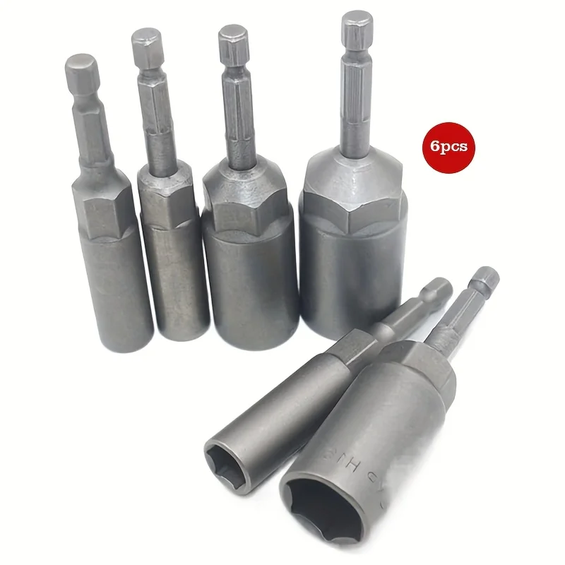

6-19Hexagonal Socket Adapter High Carbon Steel Impact Wrench Socket Drill Bit Set Socket Screwdriver High-Quality key Head Tools