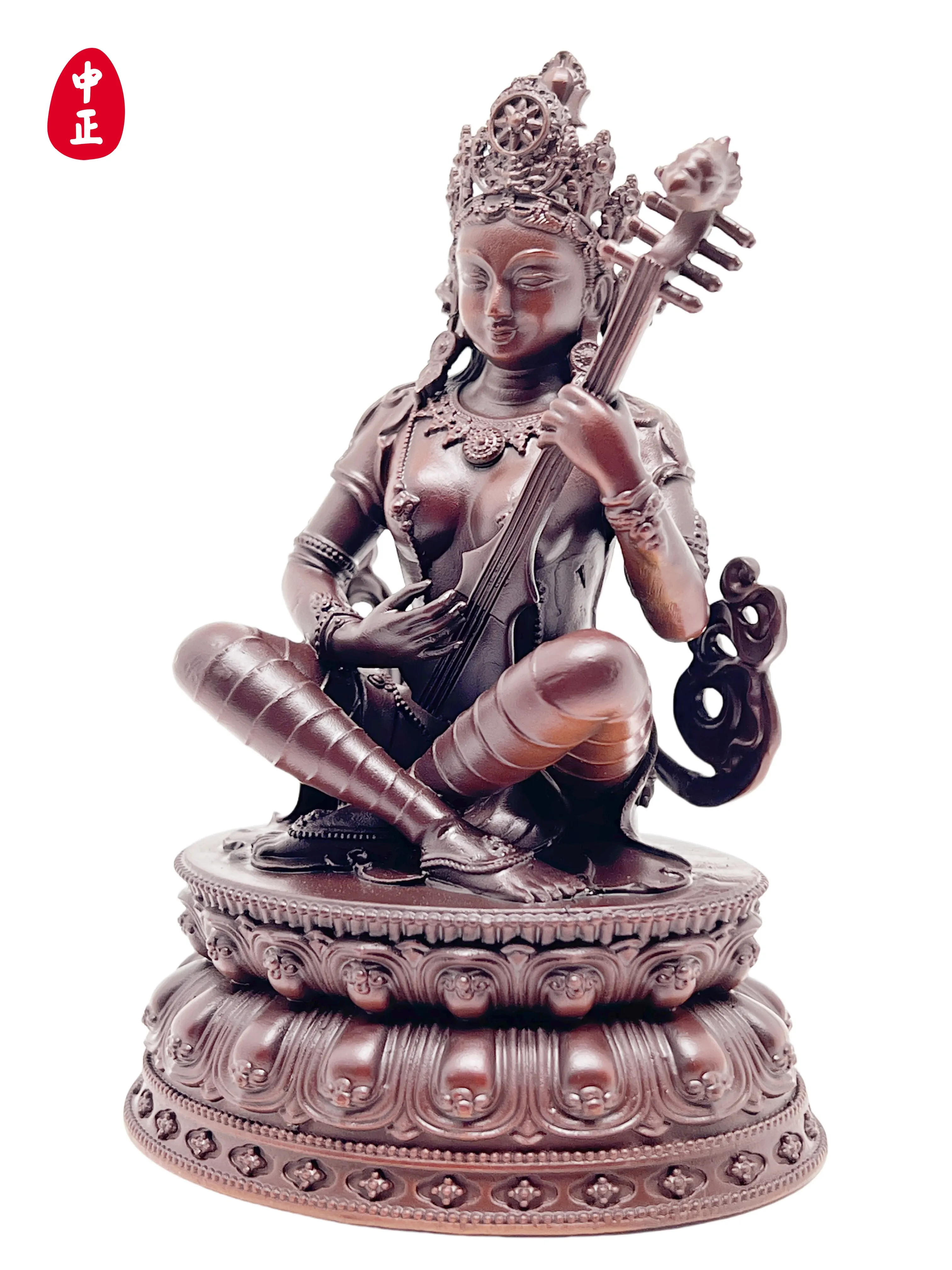 [Exclusive copyright] Miaoyin Tiannu 12 cm Zhongzheng statue intangible cultural heritage handicraft ornament can be installed a