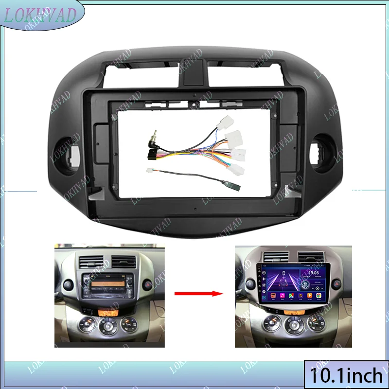 10 inch Android Car Radio frame for Toyota RAV 4 RAV4 2005-2013 2din Stereo GPS Fascia bezel Panel Adapter wire harness