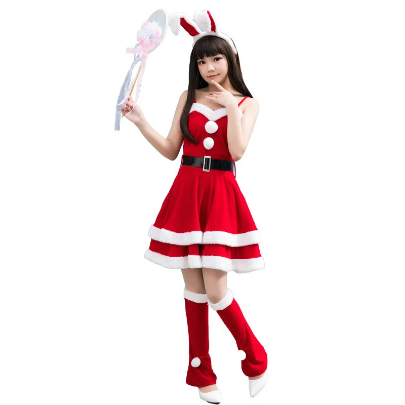 Vestido de Navidad de Santa Claus para mujer, traje de Cosplay, ropa de espectáculo de escenario, Sexy, rojo, bata de baile, 2022