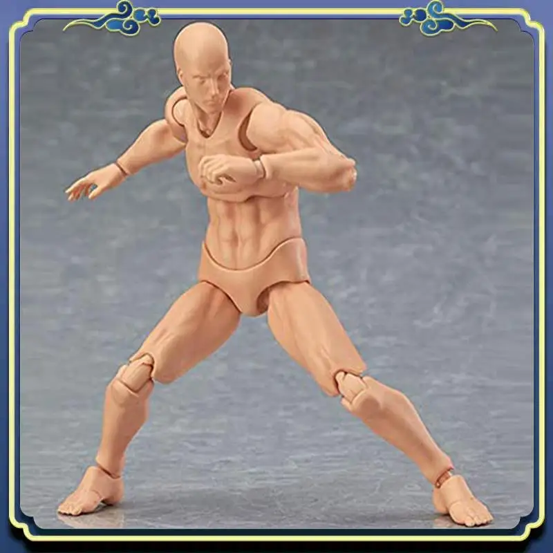 Portable 2X Body Doll, Artists Manikin Blockhead Jointed Mannequin Drawing Figures Male+Female Set (Skin Color)