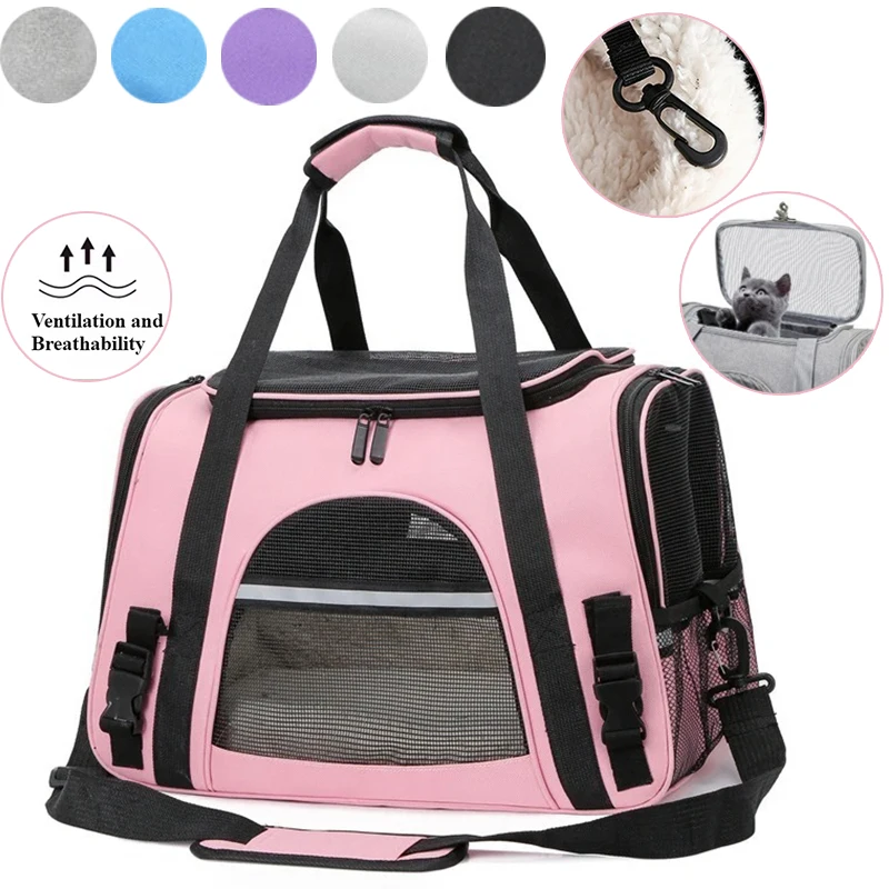 

Portable Dog Cat Carrier Bag Pet PuppyTravel Bags Breathable Mesh Foldable Cats Dog Handbag Travel Pet Bag Transport Bag Handbag