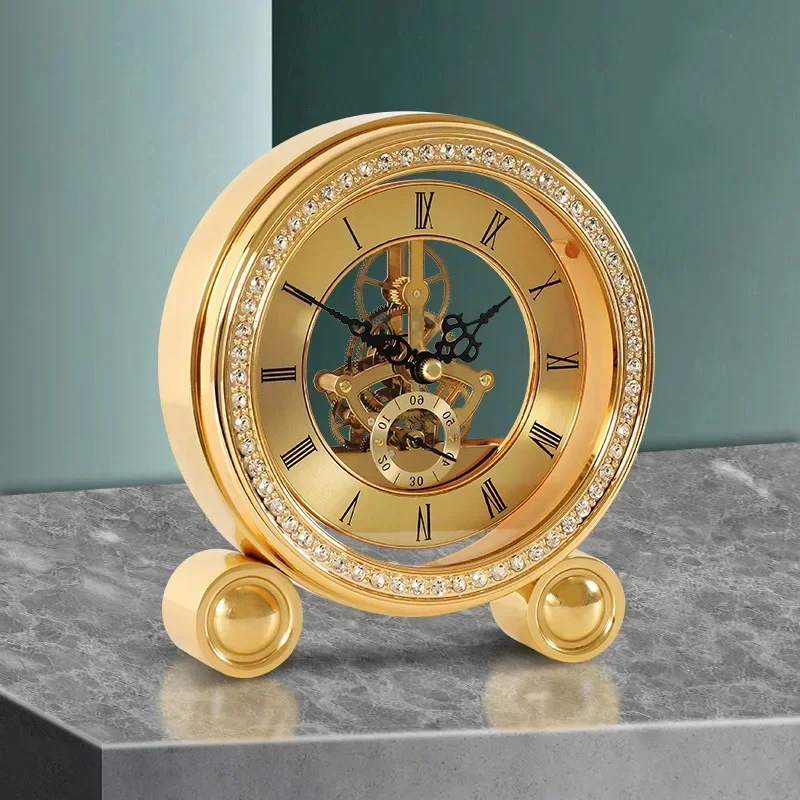 Pendulum table clock Table living room table decoration home fashion perspective clock