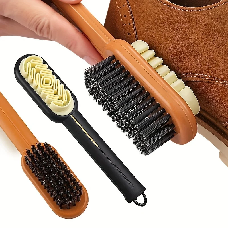 1Pc Revamp and Protect Your Suede: 2-in-1 Cleaning Eraser & Bristle Brush for Easy Scuff and Stain Removal – Essential Footwear
