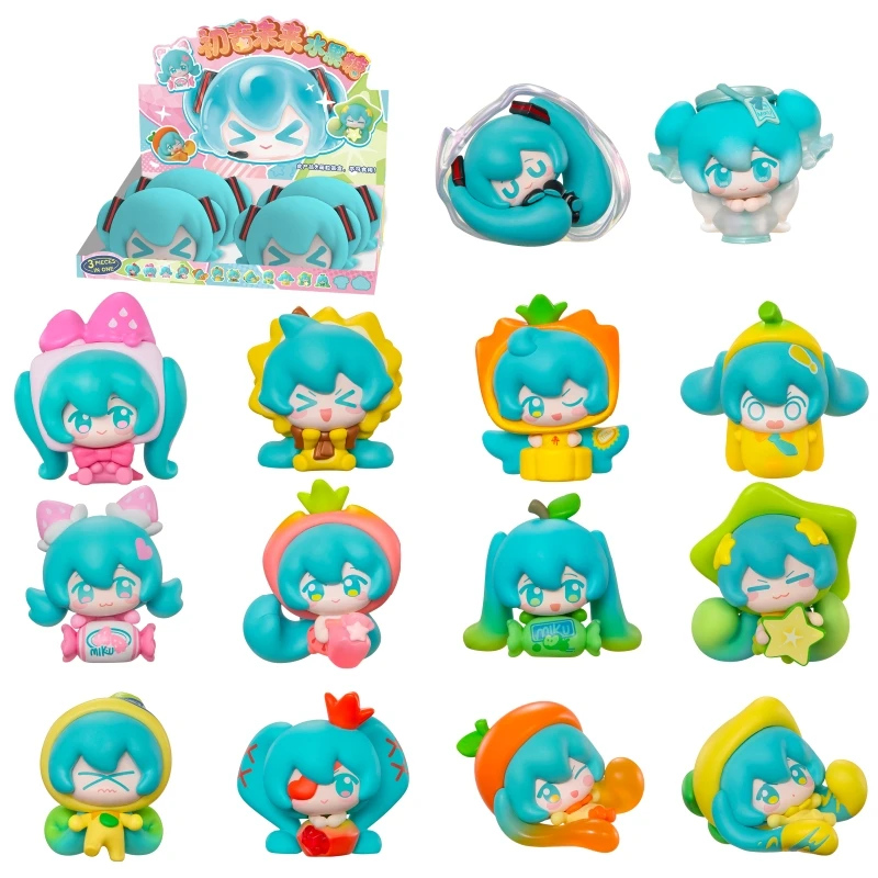Funism Hatsune Miku Fruit Candy Mini Bean Blind Box Series Qface Cute Collectible Figure Desktop Display Birthday Gift