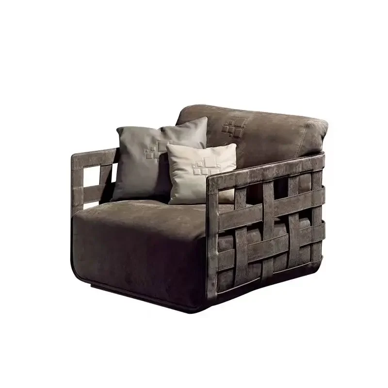 Light Luxury Single Person Sofa Chair Creative Fabric Weaving Armchair