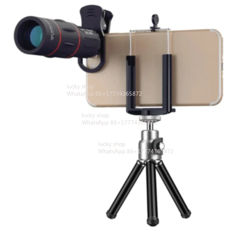 Monocular Telescope Outdoor Telephoto Mobile Phone Lens 18 Times Mobile Phone External Metal Bracket Shooting High Definition