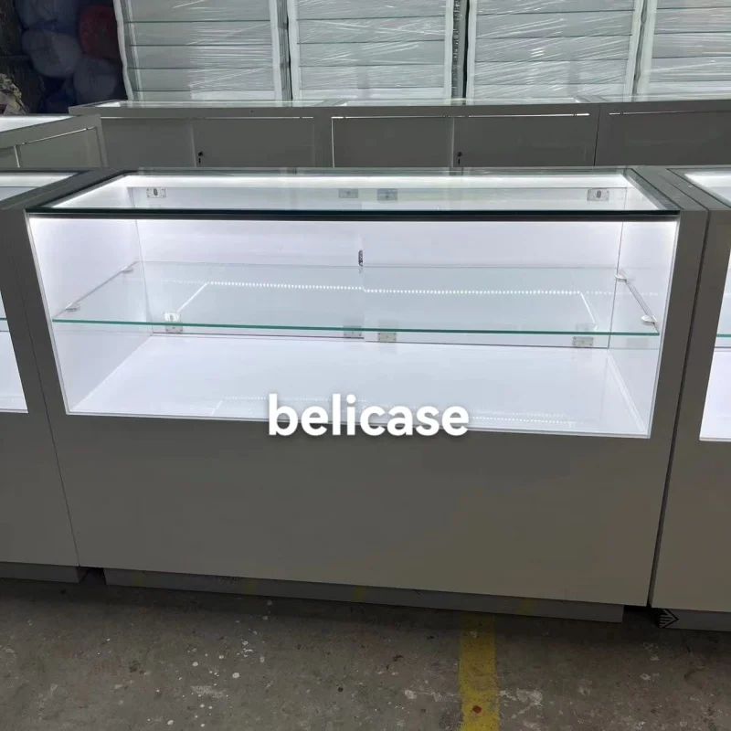 Custom Optical Shop Display Cabinet com luzes LED, Óculos Counter, High End, Luxo Showcases Display para óculos