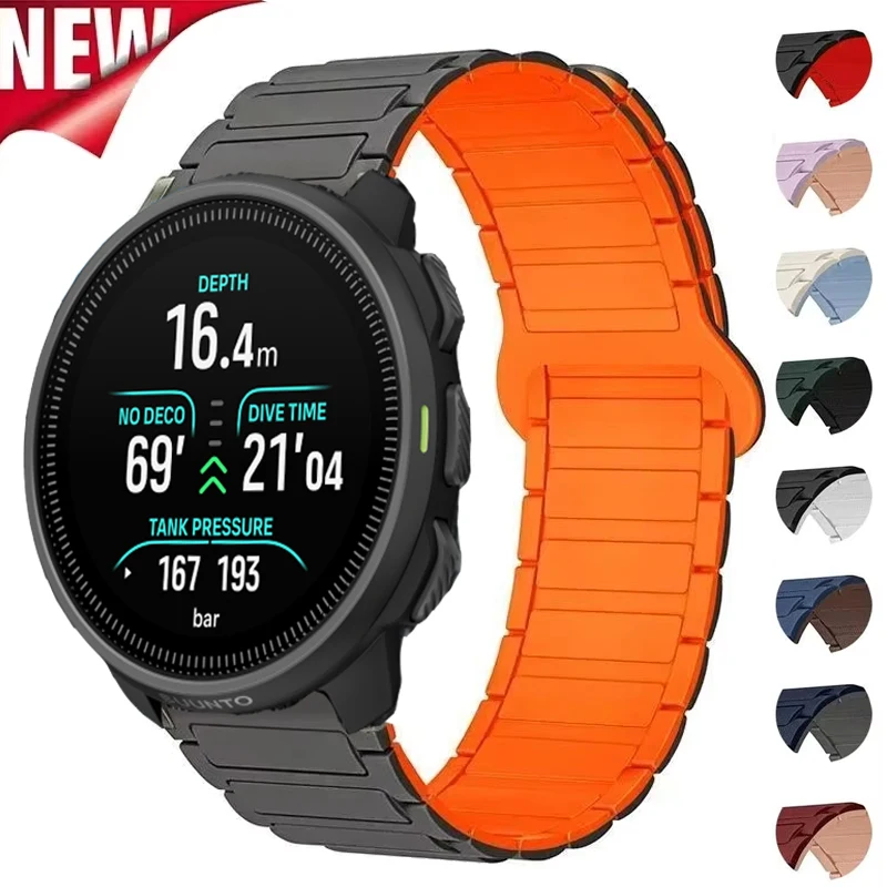 20mm 22mm Magnetisches Silikonarmband für SUUNTO Nautic S Armband Correa für Suunto Race 2/S/Vertical 2 1/Suunto 3 5 9 Peak Pro DLC