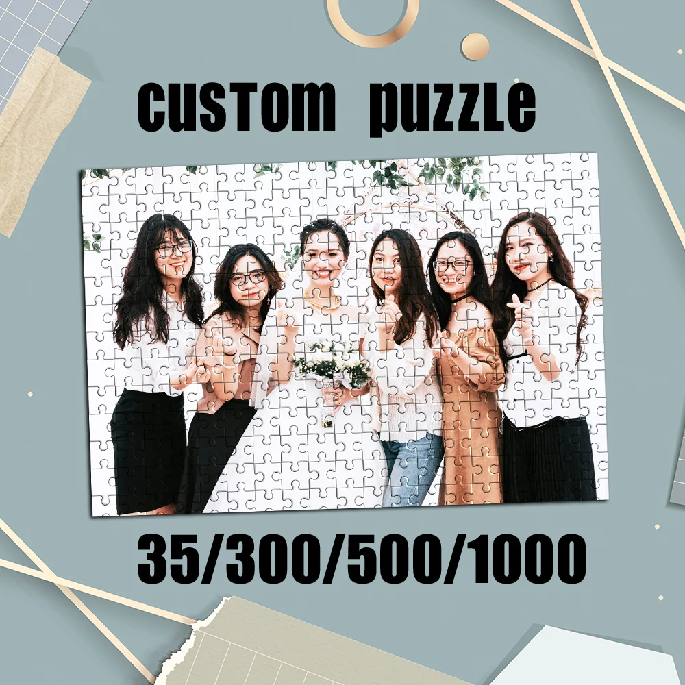35/300/500pcs Bridesmaid Customized Photo Jigsaw puzzle Customizable Poster For Baby Toy Handmade Birthday Gifts