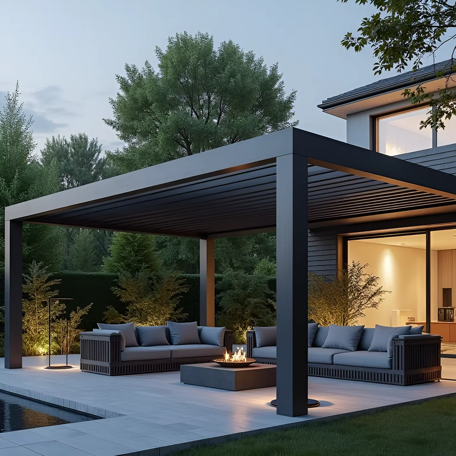 Luxury Durable Aluminum Pergola Waterproof Electric Gazebo with Adjustable Louvered Awning for Outdoor Patio Garden Yard