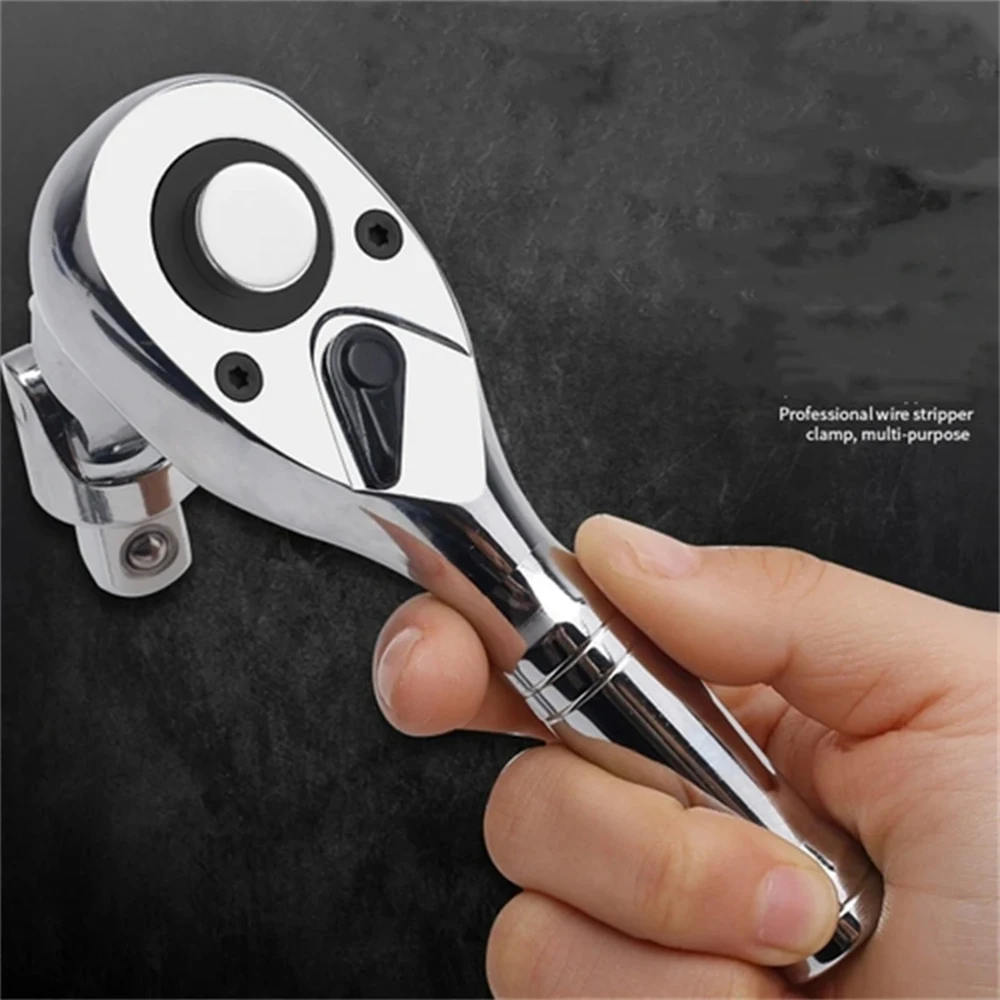 Mini Ratchet Wrench 72 Teeth Quick Socket Spanner 1/4 3/8 1/2 Big Medium and Small Fly Two-way Horns Short Handle Repair Tool